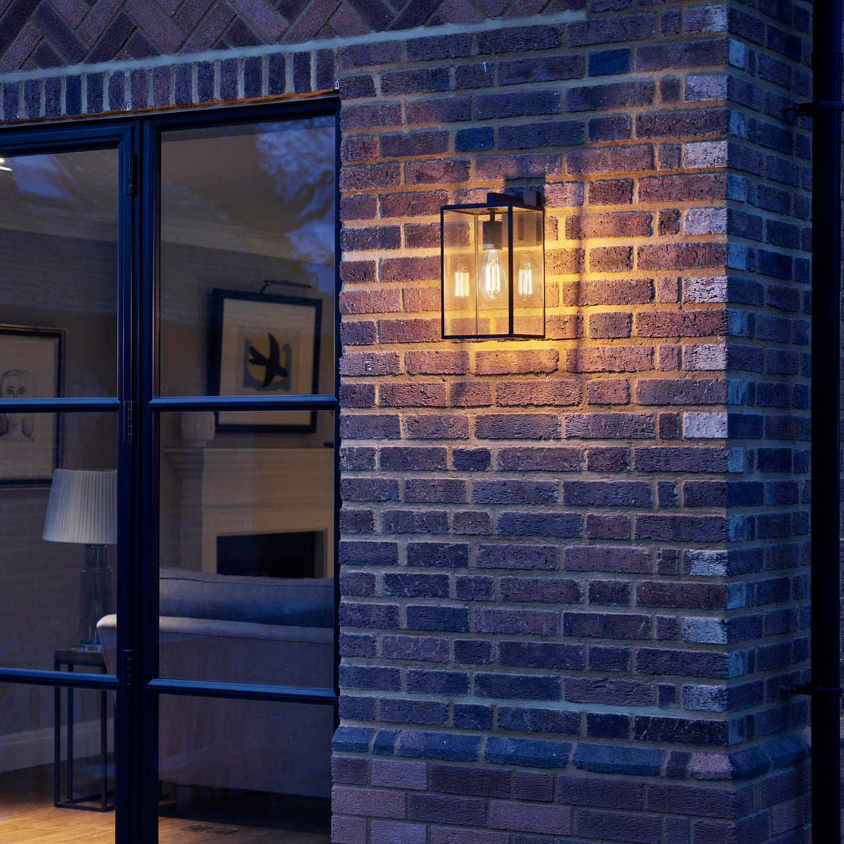 Astro Box Lantern 350 Textured Black Outdoor Wall Light