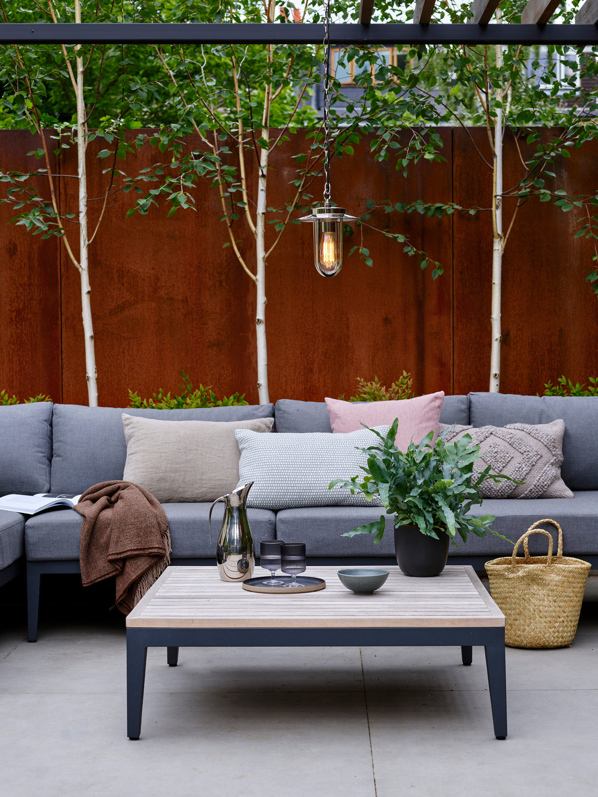 Astro Montparnasse Pendant Polished Nickel Outdoor Pendant Light