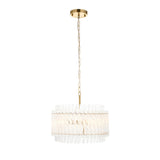 Amos Aquitaine Brushed Aged Brass & Clear Glass 3 Light Chandelier