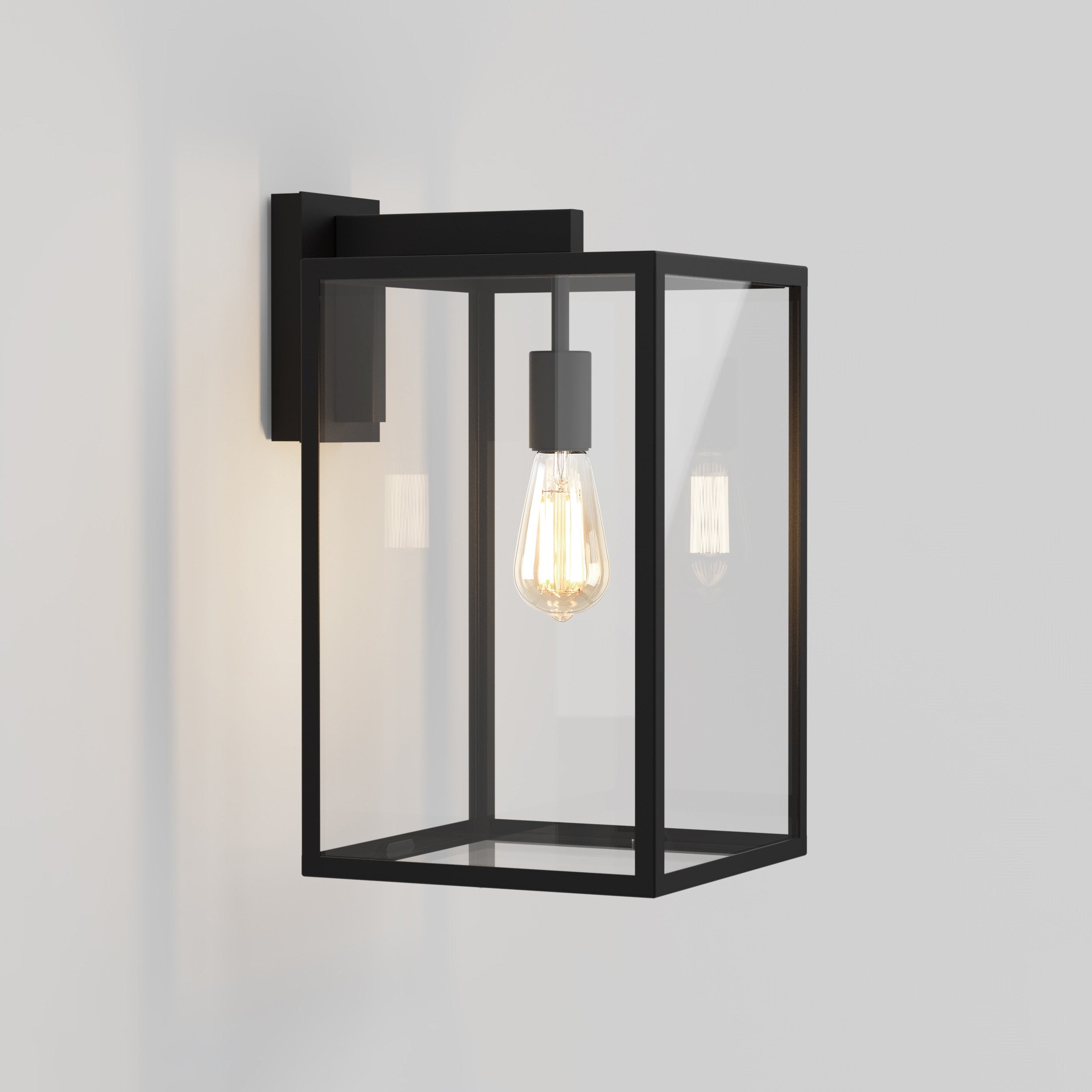 Astro Box Lantern 450 Textured Black Outdoor Wall Light – Amos