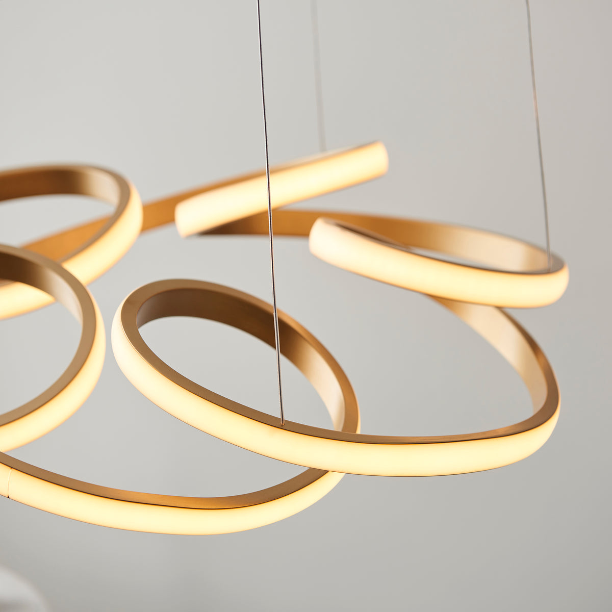Endon Kirana Pendant Satin gold paint & white silicone