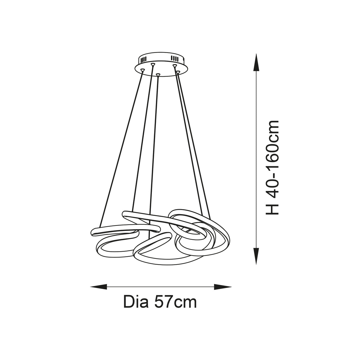 Endon Kirana Pendant Satin gold paint & white silicone