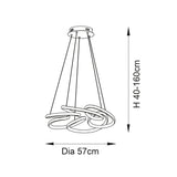 Endon Kirana Pendant Satin gold paint & white silicone