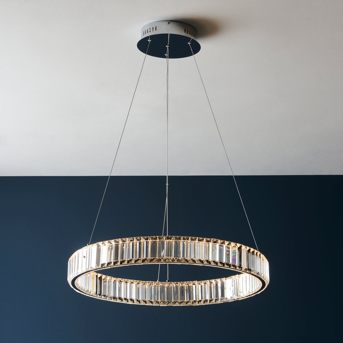 Endon Laguna Pendant Chrome plate & clear crystal