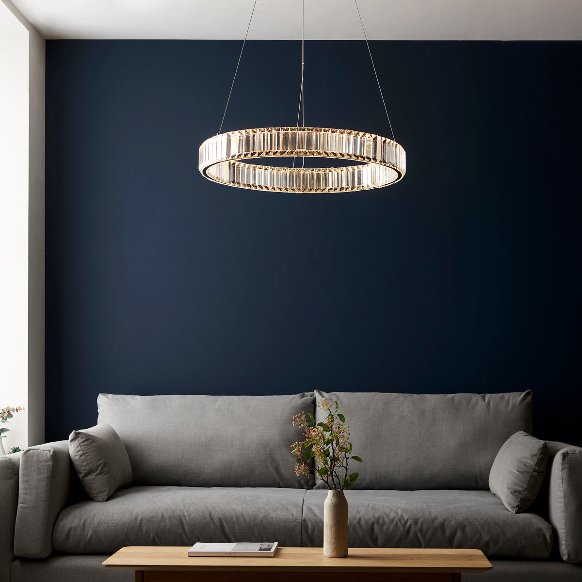 Endon Laguna Pendant Chrome plate & clear crystal