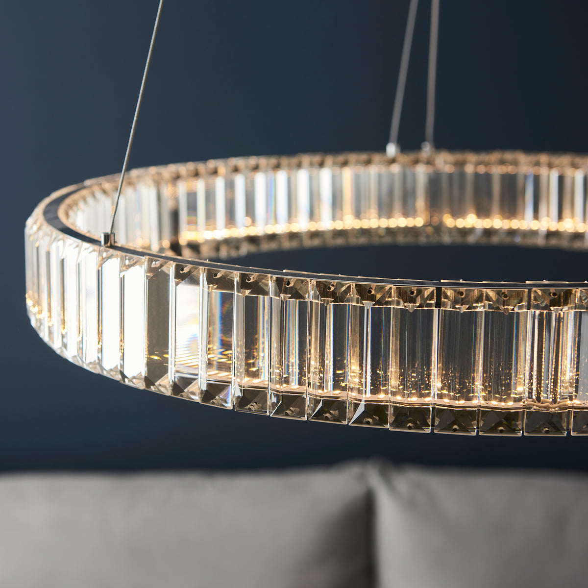 Endon Laguna Pendant Chrome plate & clear crystal