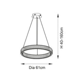 Endon Laguna Pendant Chrome plate & clear crystal