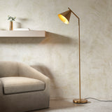 Endon Cape Task Floor Lamp Warm antique brass