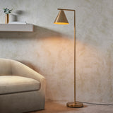 Endon Cape Task Floor Lamp Warm antique brass