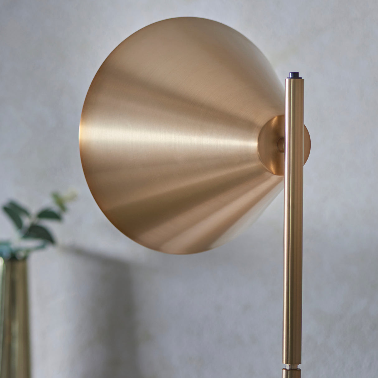 Endon Cape Task Floor Lamp Warm antique brass