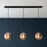 Endon Boli 3lt Bar Pendant Copper Mirrored Glass from Amos Lighting + Home