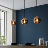 Endon Boli 3lt Bar Pendant Copper Mirrored Glass from Amos Lighting + Home