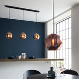 Endon Boli 3lt Bar Pendant Copper Mirrored Glass from Amos Lighting + Home