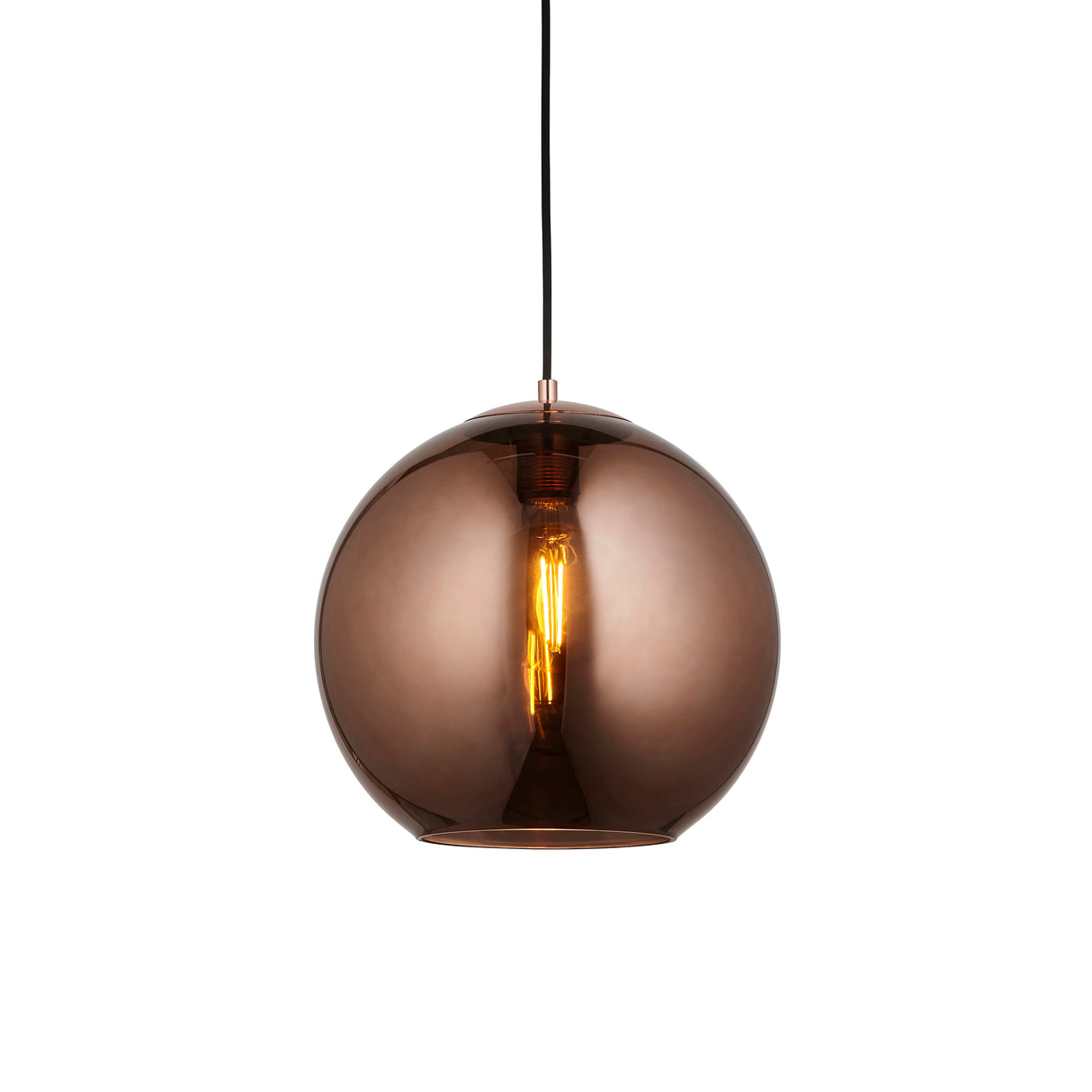 Endon Boli Single Pendant Copper Mirrored Glass from Amos Lighting + Home