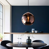 Endon Boli Single Pendant Copper Mirrored Glass from Amos Lighting + Home