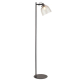 Endon Urban Task Floor Lamp Smokey grey tinted glass & black chrome