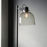 Endon Urban Task Floor Lamp Smokey grey tinted glass & black chrome