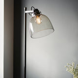 Endon Urban Task Floor Lamp Smokey grey tinted glass & black chrome