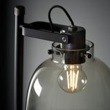 Endon Urban Task Floor Lamp Smokey grey tinted glass & black chrome