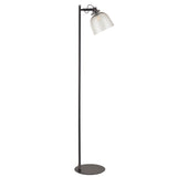 Endon Urban Task Floor Lamp Smokey grey tinted glass & black chrome