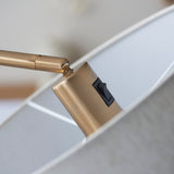 Endon Clement Floor Lamp aged brass plate & natural linen mix fabric