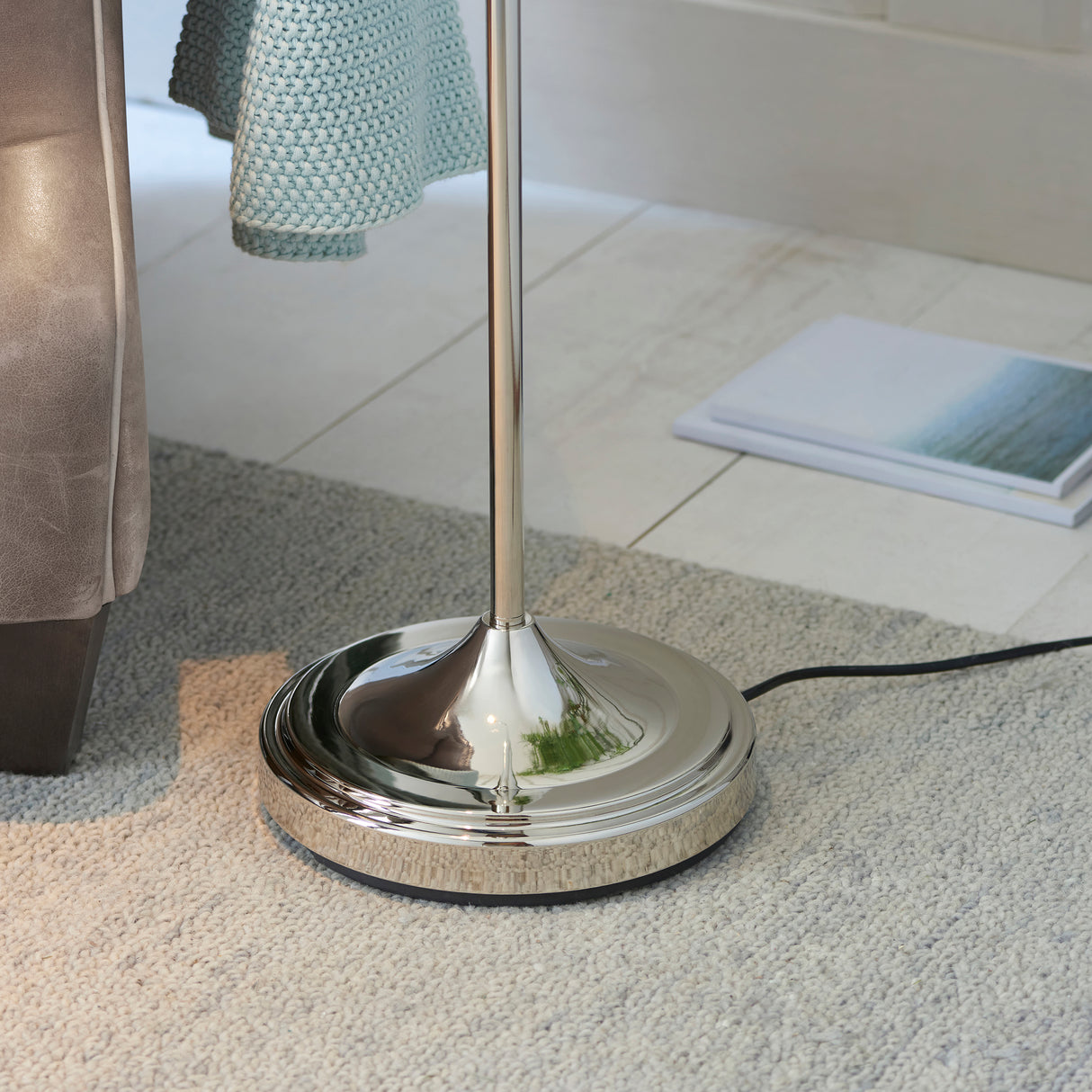 Endon Classic Flexi Reader Floor Lamp Bright nickel
