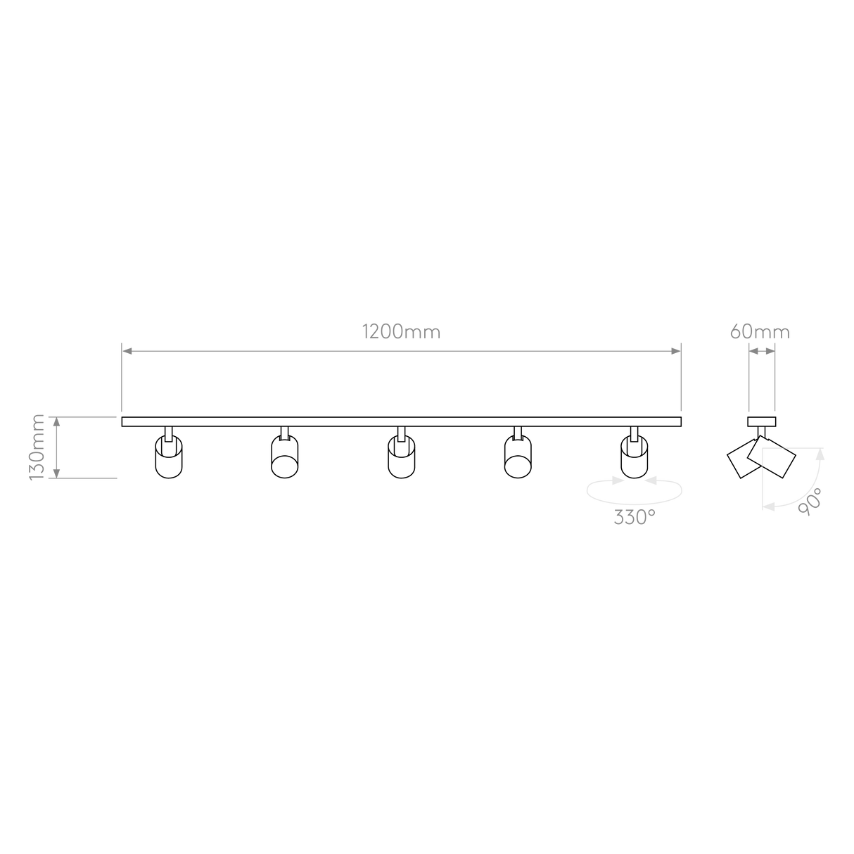 Astro Ascoli Five Bar Bronze Interior Spotlight