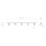 Astro Ascoli Five Bar Bronze Interior Spotlight