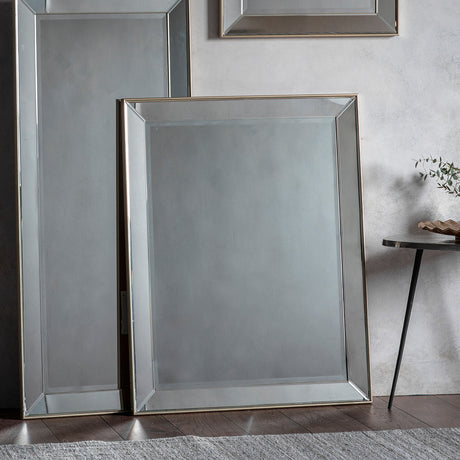 Amos Champagne gold medium rectangle mirror –  from Amos Lighting + Home