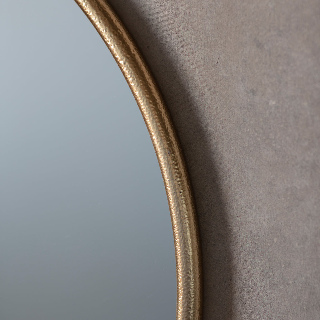 Amos Satin gold hanging loop large round mirror –  from Amos Lighting + Home