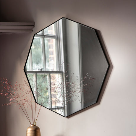 Amos Matt black octagon mirror 2 –  from Amos Lighting + Home