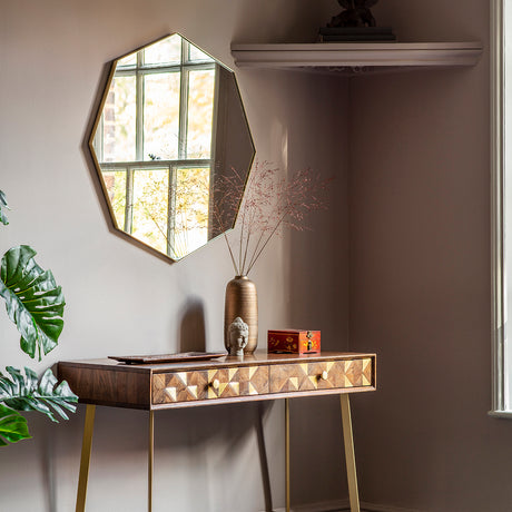 Amos Champagne gold octagon mirror –  from Amos Lighting + Home