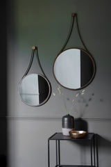 Amos Aged bronze large round hanging mirror –  from Amos Lighting + Home