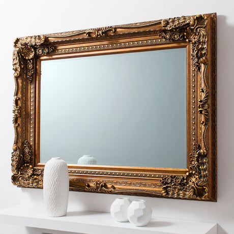 Amos Gold leaf medium rectangle mirror –  from Amos Lighting + Home