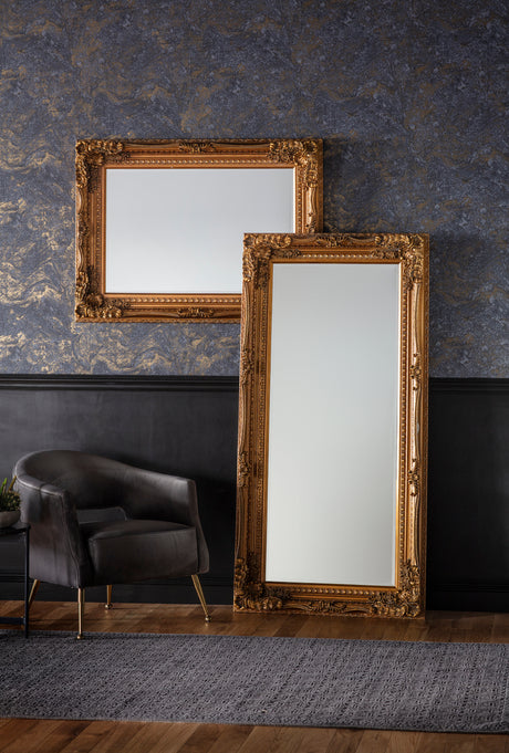 Amos Gold leaf medium rectangle mirror –  from Amos Lighting + Home