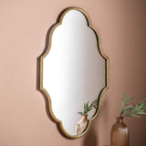 Amos Aged gold frame ellipse mirror –  from Amos Lighting + Home