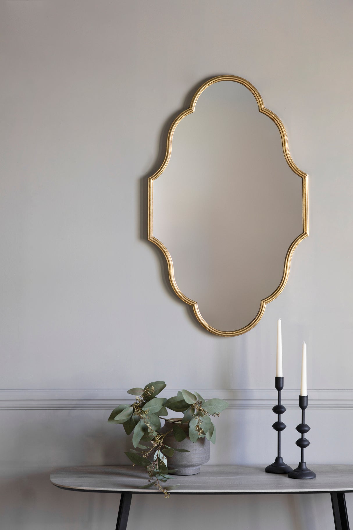 Amos Aged gold frame ellipse mirror –  from Amos Lighting + Home