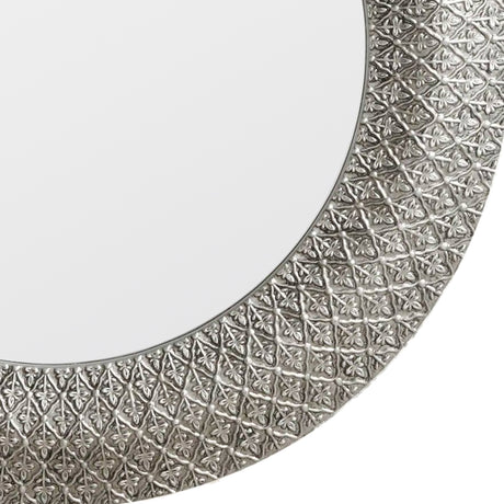 Amos Pewter toned filigree round mirror –  from Amos Lighting + Home