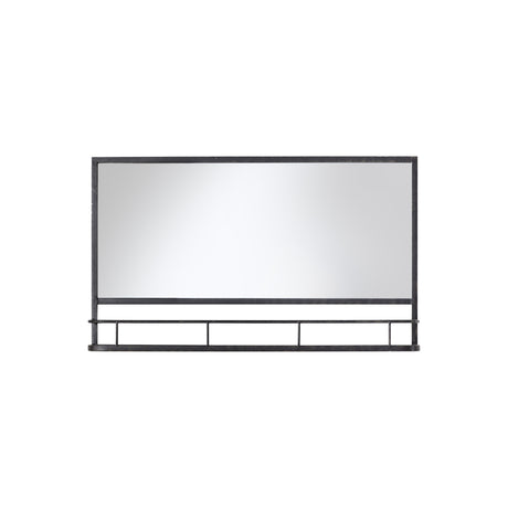 Amos Charcoal black rectangular mirror with shelf –  from Amos Lighting + Home