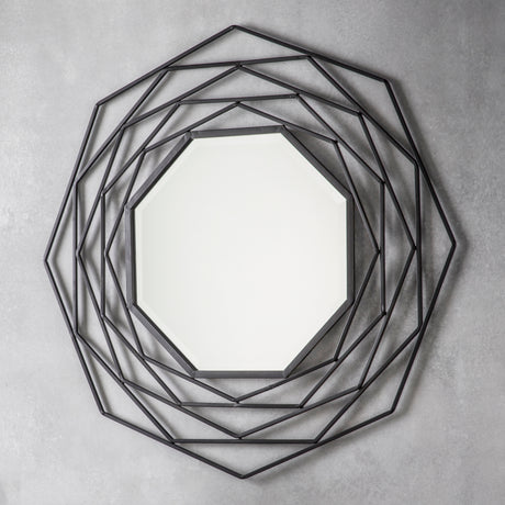 Amos Matt black octagon mirror –  from Amos Lighting + Home