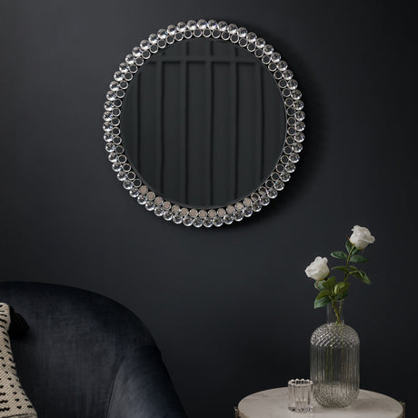 Amos Clear faceted framed medium round mirror –  from Amos Lighting + Home