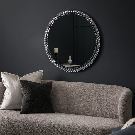 Amos Clear faceted framed large round mirror –  from Amos Lighting + Home