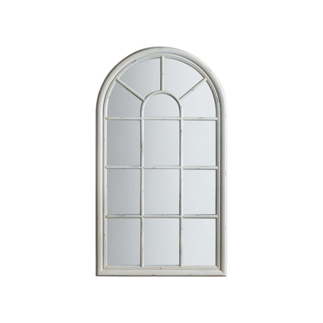 Amos Distressed white wood arch window mirror –  from Amos Lighting + Home