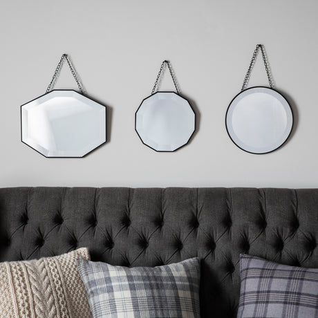 Amos Matt black 3 scatter mirrors –  from Amos Lighting + Home