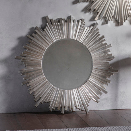 Amos Antique silver star burst round mirror –  from Amos Lighting + Home