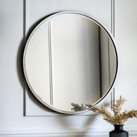 Amos Antique silver large round mirror –  from Amos Lighting + Home