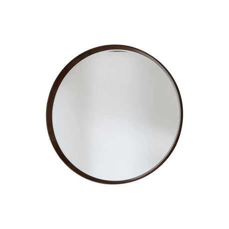 Amos Walnut stained wood large round mirror –  from Amos Lighting + Home