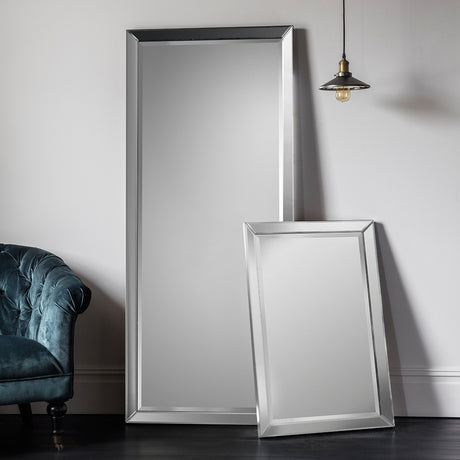 Amos Brushed silver edged leaner mirror –  from Amos Lighting + Home