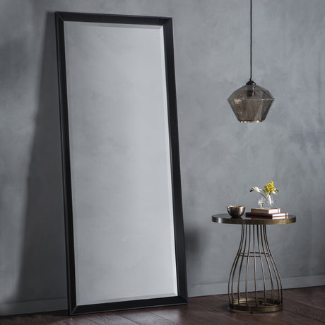 Amos Black glass framed leaner mirror –  from Amos Lighting + Home