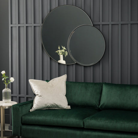 Amos Matt black interlocking round mirrors –  from Amos Lighting + Home